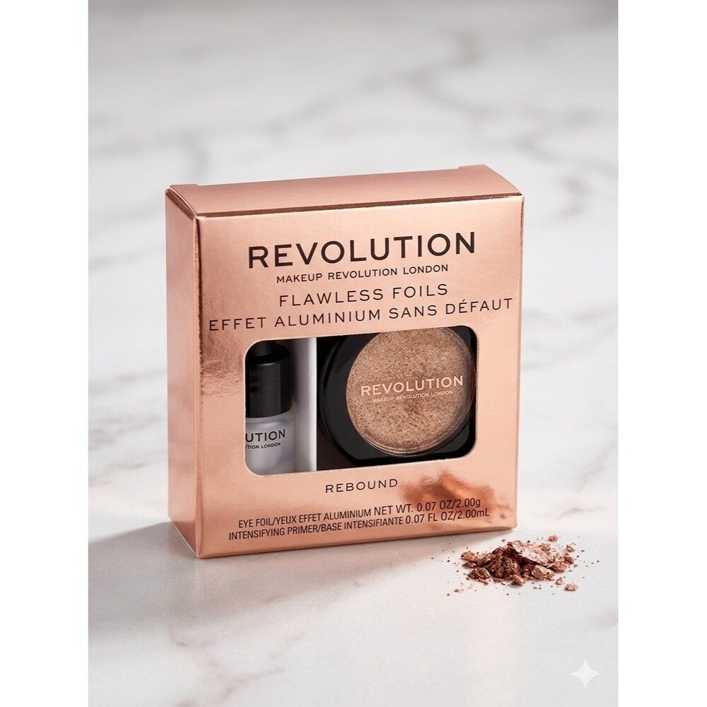 JP/ Makeup Revolution Flawless Foils Single Eyeshadow (Rebound) and Primer